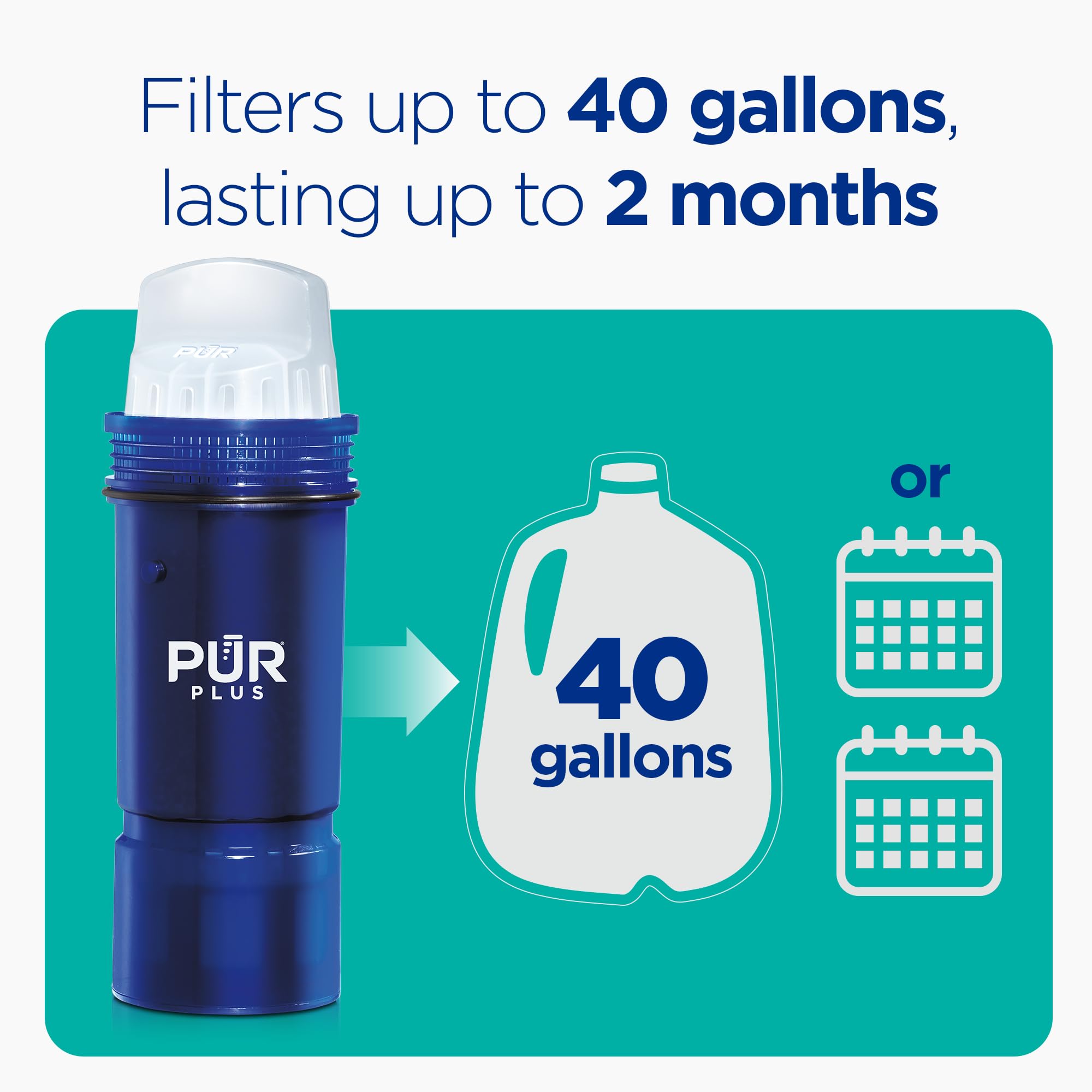 PUR Plus WQA certification seal indicating tested lead reduction