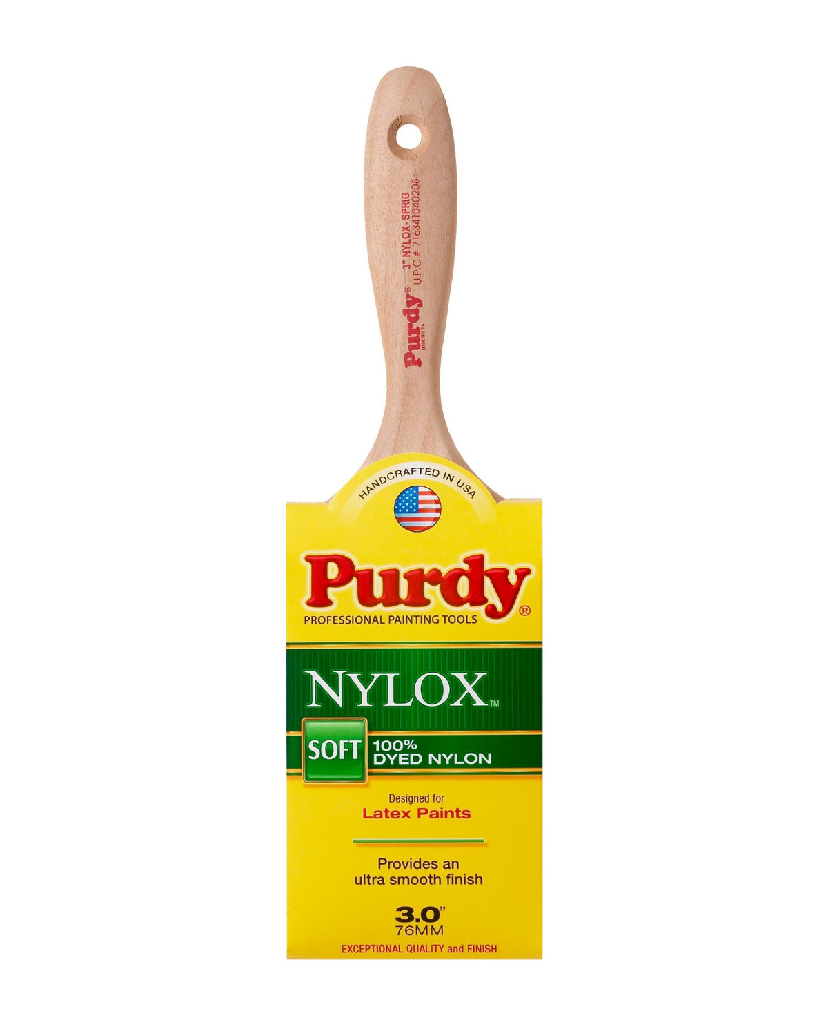 Purdy Nylox Sprig 3-inch flat trim brush for smooth latex coverage