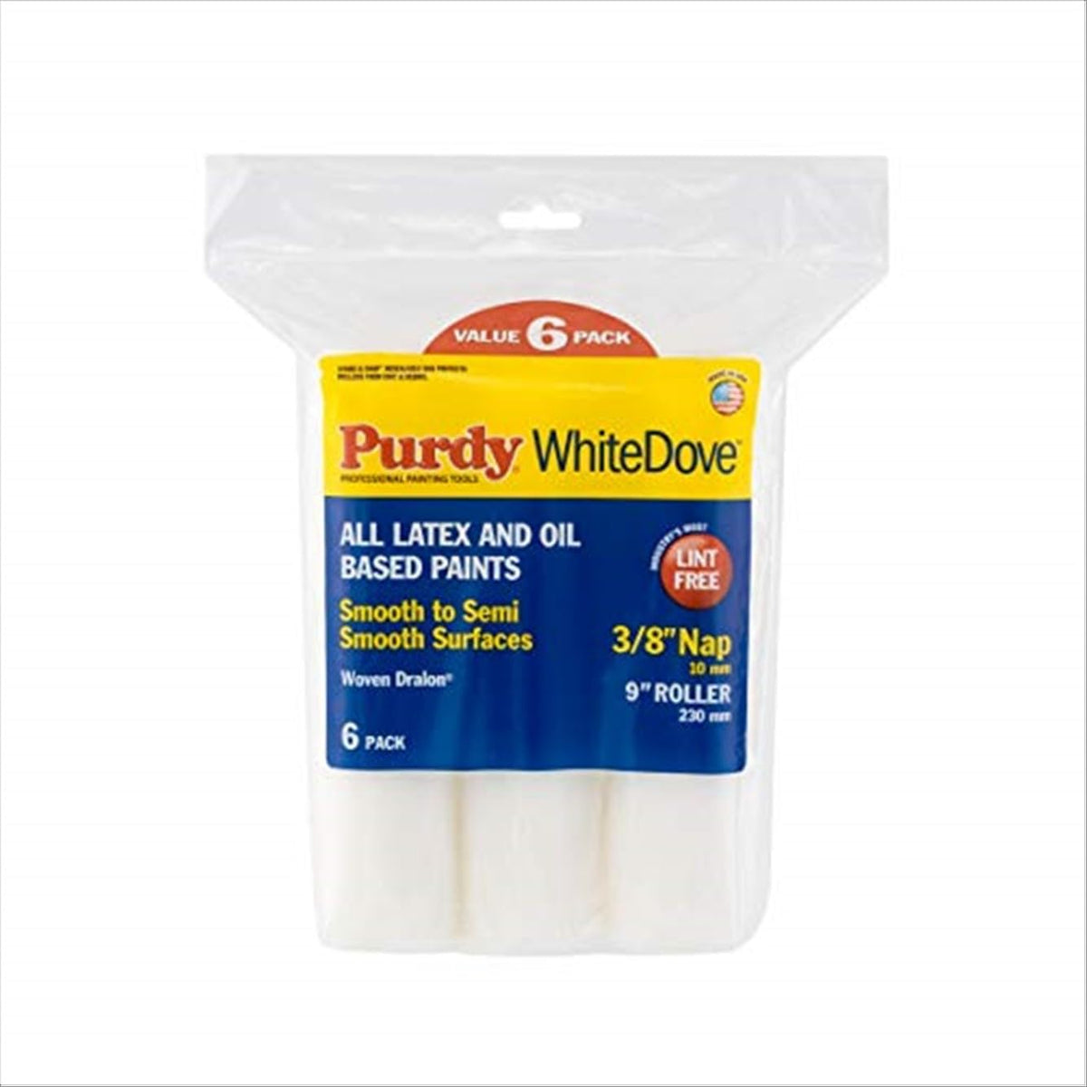 Purdy WhiteDove roller cover delivers a smooth, lint-free finish on interior walls.