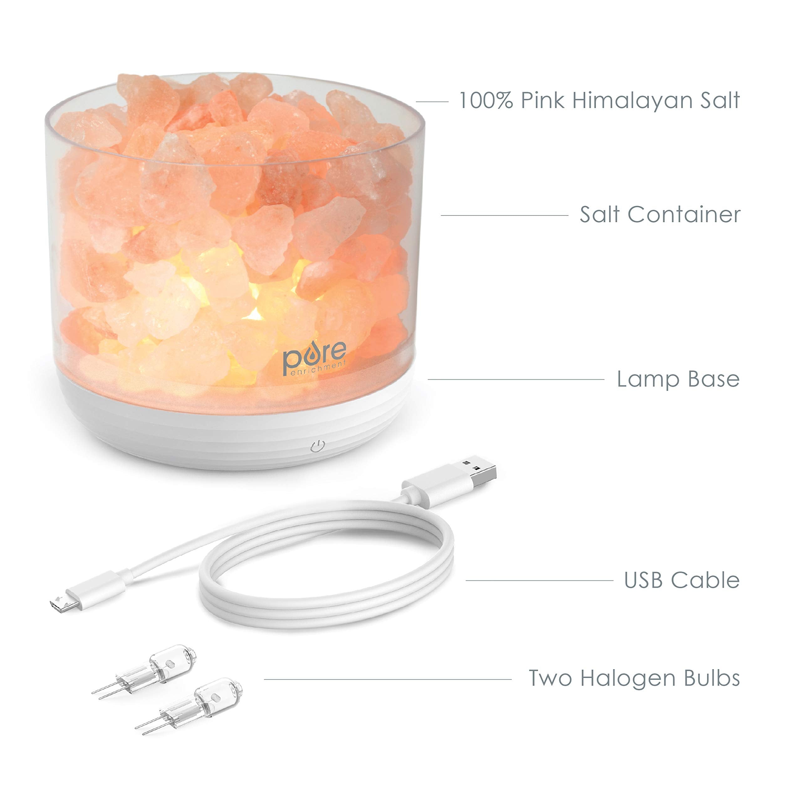 The PureGlow lamp with dimmer highlights adjustable brightness for cozy spaces.