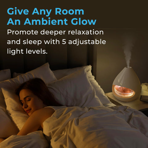 Pure Enrichment PureGlow Crystal with warm ambient glow for evening calm