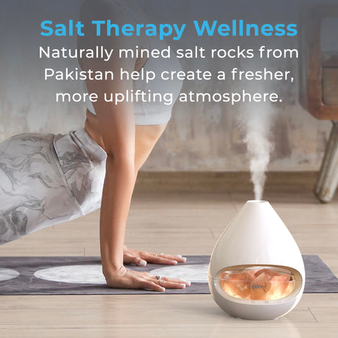 Closeup of Himalayan salt crystals in PureGlow Crystal lamp enhancing mood