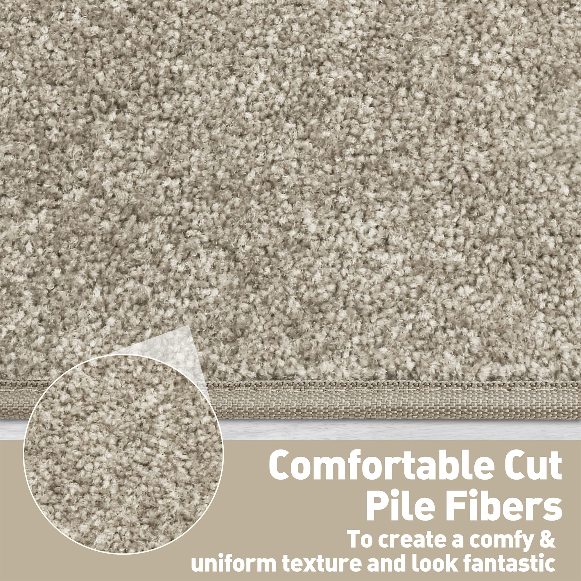 Pure Era bathroom mat cream grey absorbs moisture and keeps feet warm