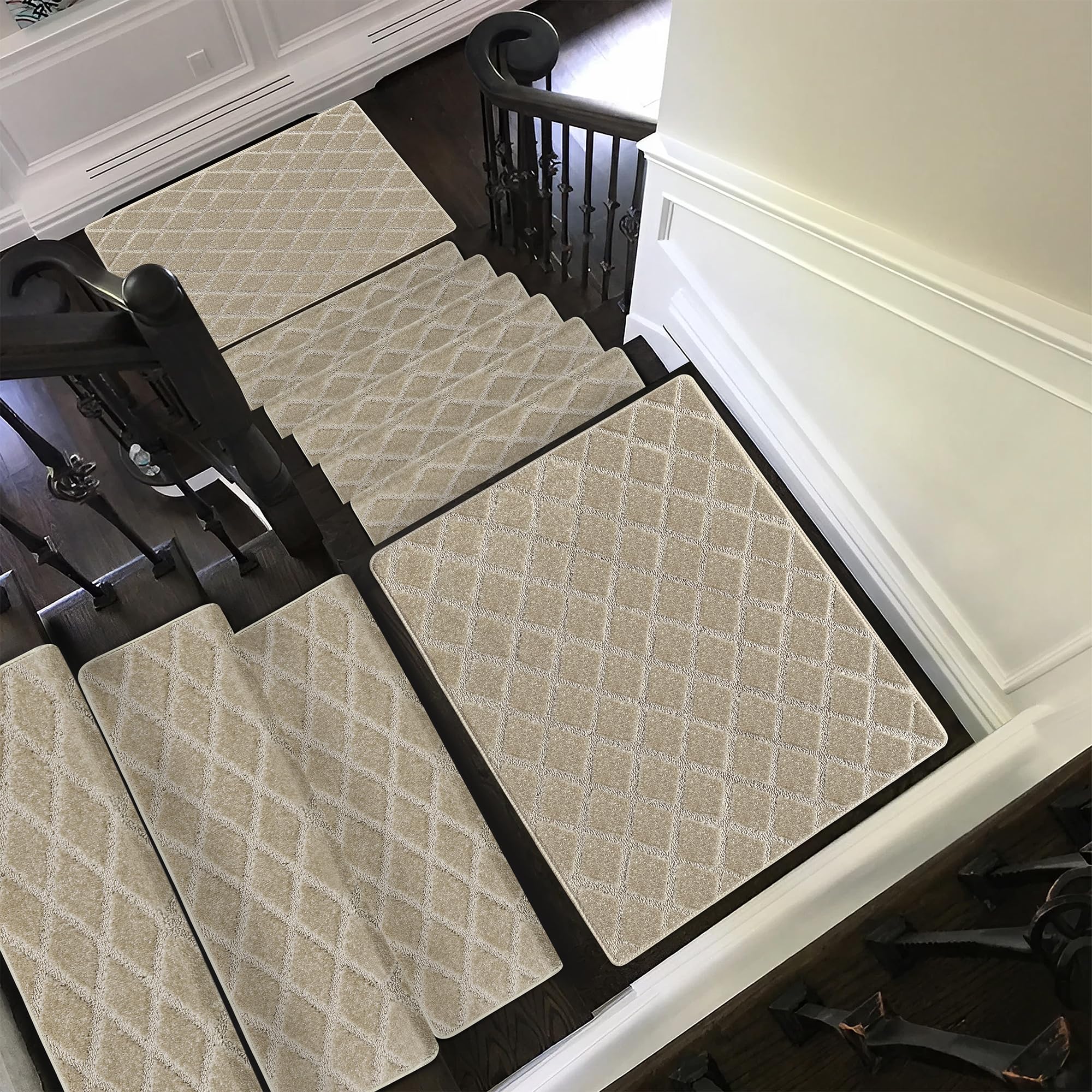 Durable, easy-to-clean PURE ERA stair treads on stairs