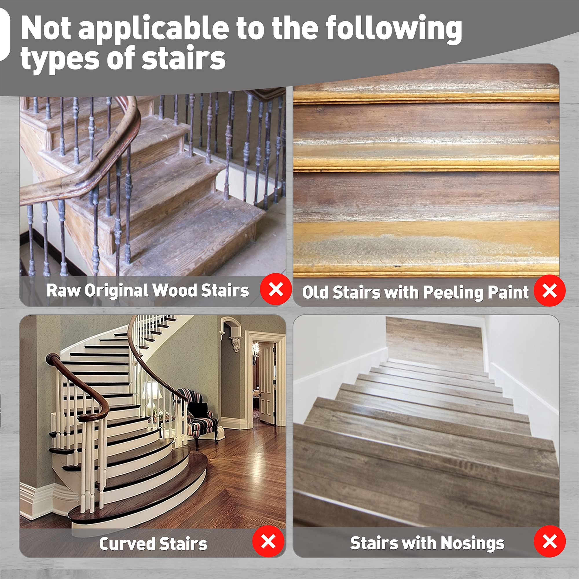 Pure Era light gray bullnose treads blend with décor while reducing slips.