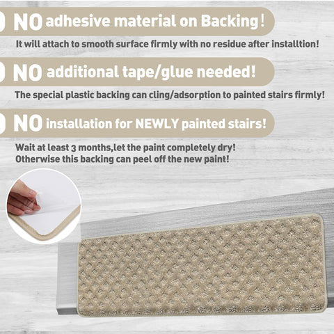 PURE ERA pet friendly stair treads in cream gray for safer pet navigation.