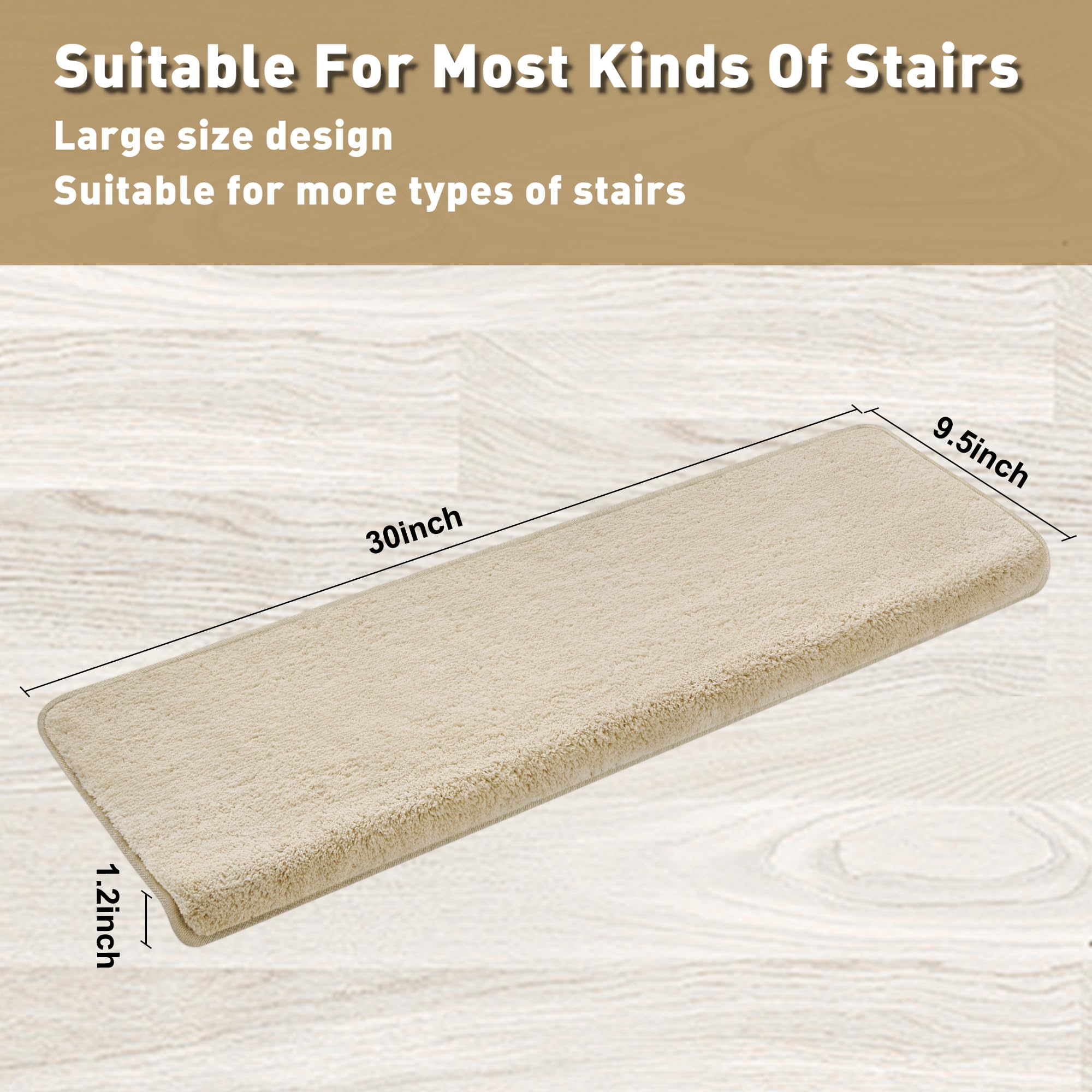 Pure Era adhesive-free back coat clings to clean flat stairs without residue