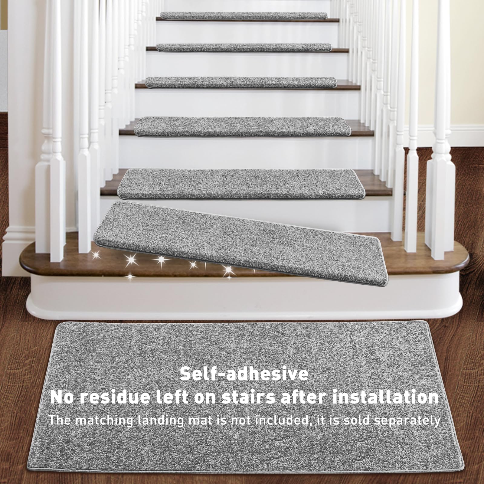 Pure Era stair treads on staircase showing easy, tool-free placement.