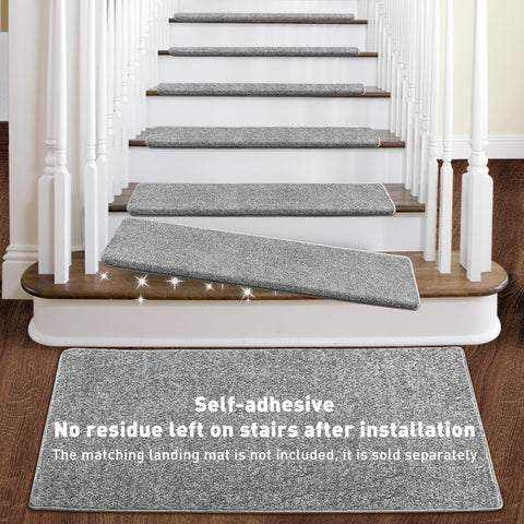 Pure Era stair treads on staircase showing easy, tool-free placement.