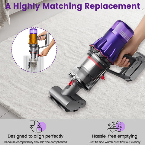 PUREGUST bin replacement revives vacuum performance with improved suction.