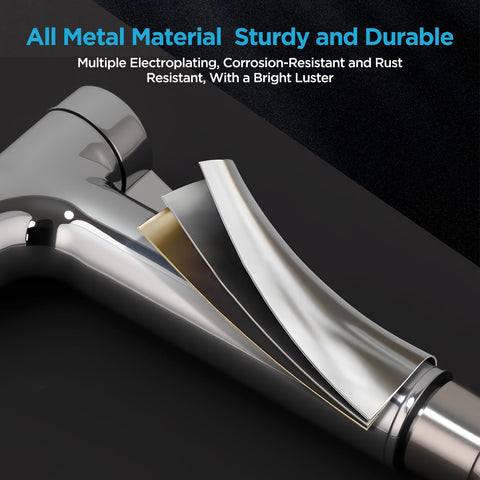 PureHome handheld bidet mounted to toilet for convenient cleansing.