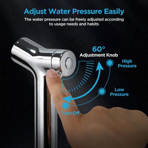 PureHome bidet sprayer with shut-off valve showing effortless control.