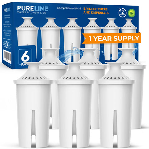 Pureline replacement filter for Brita pitchers—close-up shows filtration capability