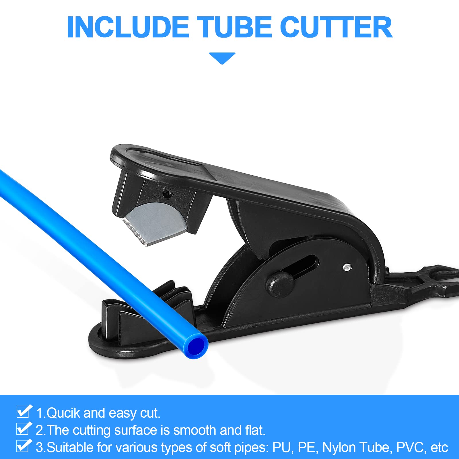 PURENAT includes pipe cutter for clean, leak-free cuts.