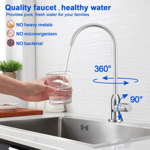 PURENAT faucet with push-connect outlets for RO systems and filters.
