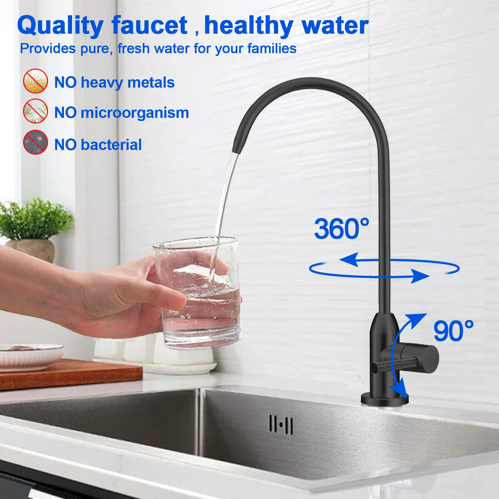 PURENAT lead-free filtration faucet suited for RO systems