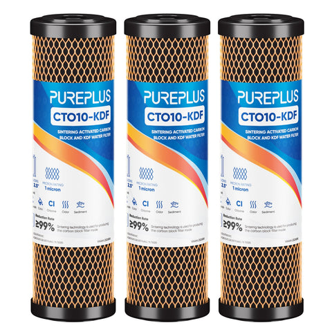 PUREPLUS 1-micron CTO carbon filter in a 2.5x10 cartridge for whole-house use