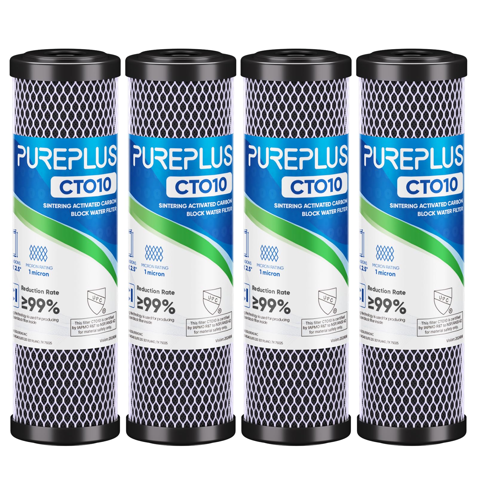 PUREPLUS 1-micron CTO filter package ready for installation, promoting clearer water.