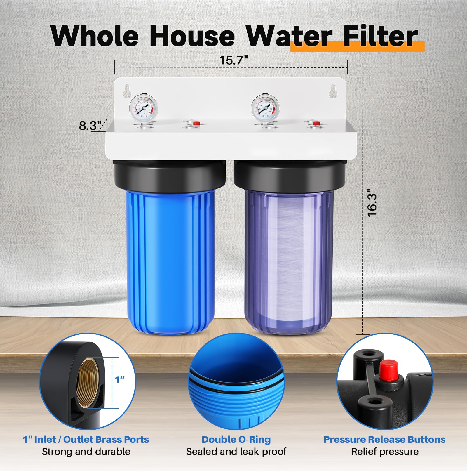 PUREPLUS 10x4.5 inch housing demonstrates space-saving design for compact setups.