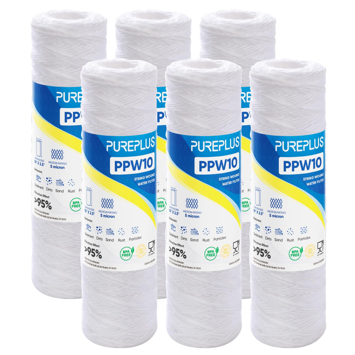 PUREPLUS 5 micron sediment filter in housing for clearer water