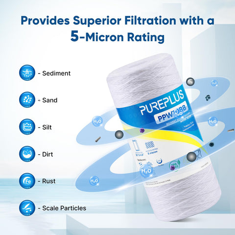 PUREPLUS compatible cartridge in housing illustration confirms easy replacement.