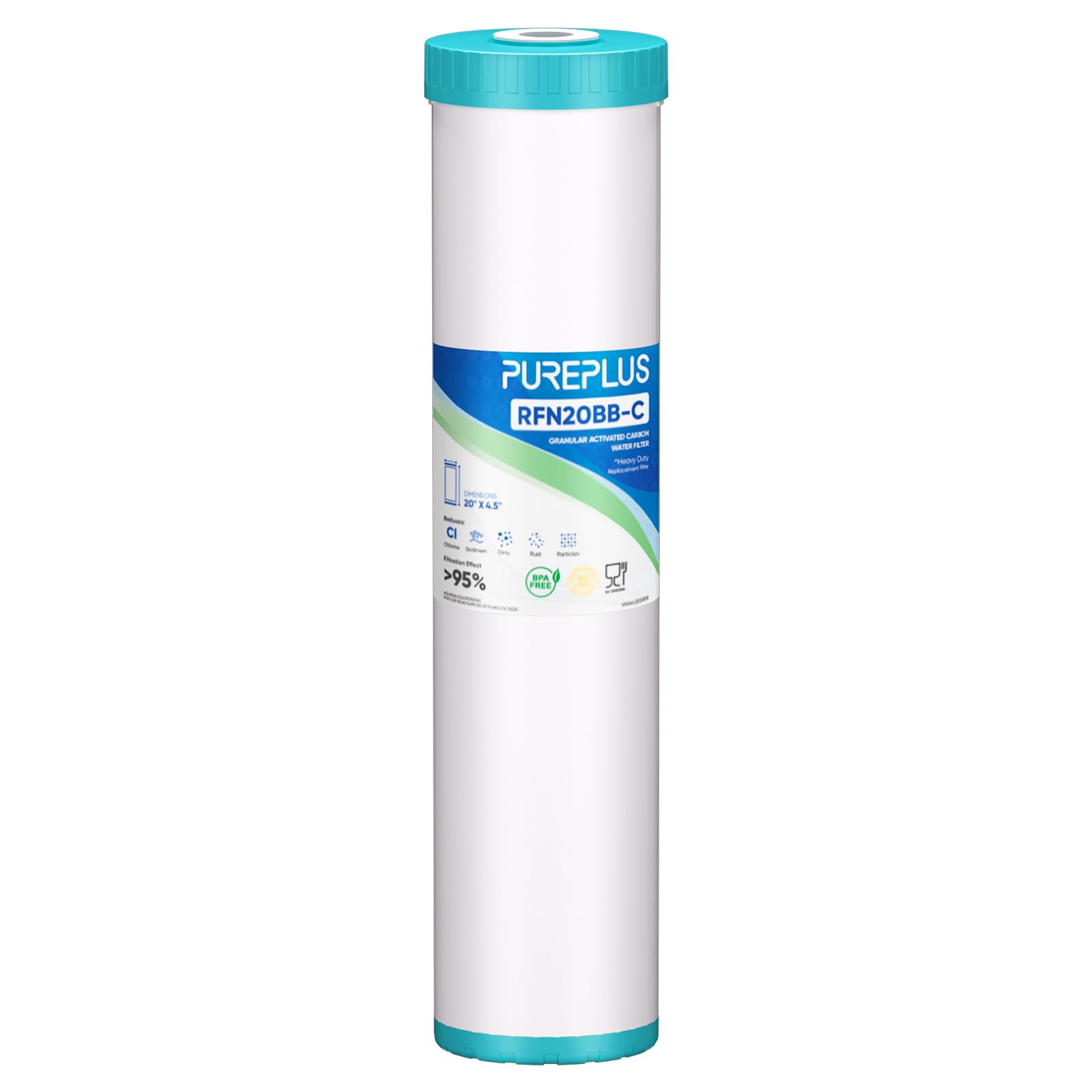 PurePlus RFN20BB-C filter cartridge body reduces chlorine and sediment for whole-house use