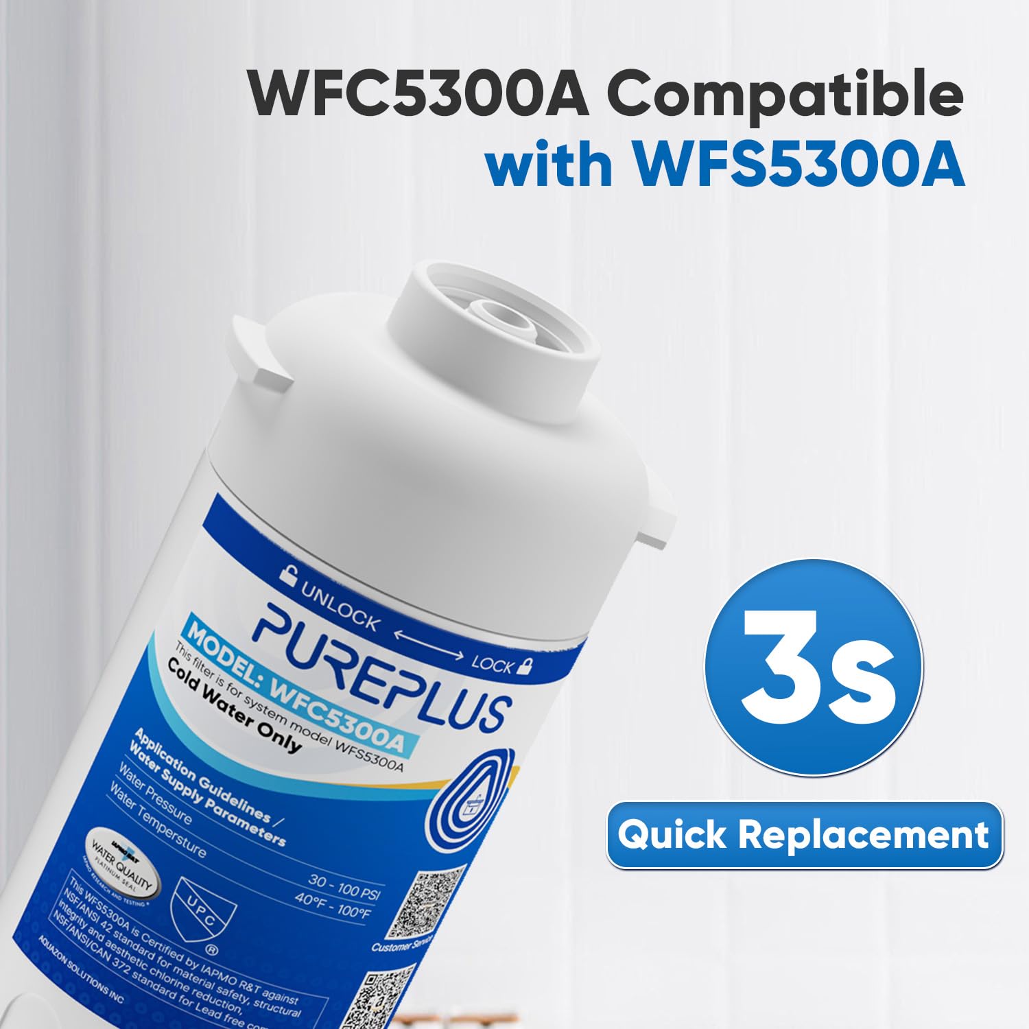 PUREPLUS WFC5300A NSF certification badge signals trusted standards