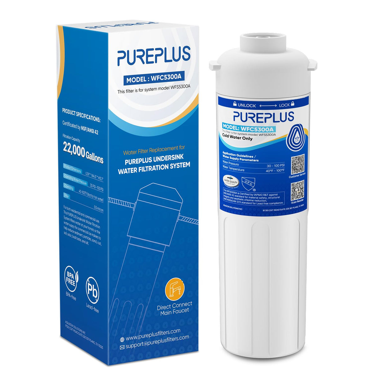 PUREPLUS WFC5300A under-sink filter unit ensures cleaner water at home