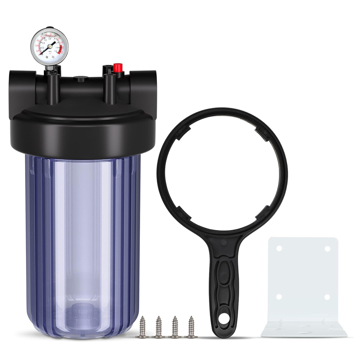 PUREPLUS whole-house filter housing front view for main-line protection