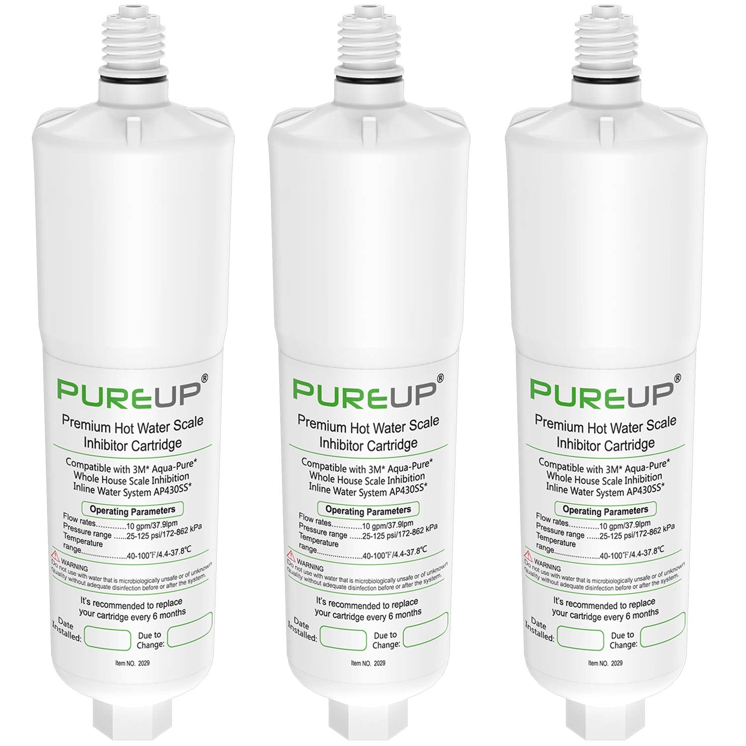 PUREUP AP431 replacement filter cartridge for inline system improves taste and reduces mineral buildup