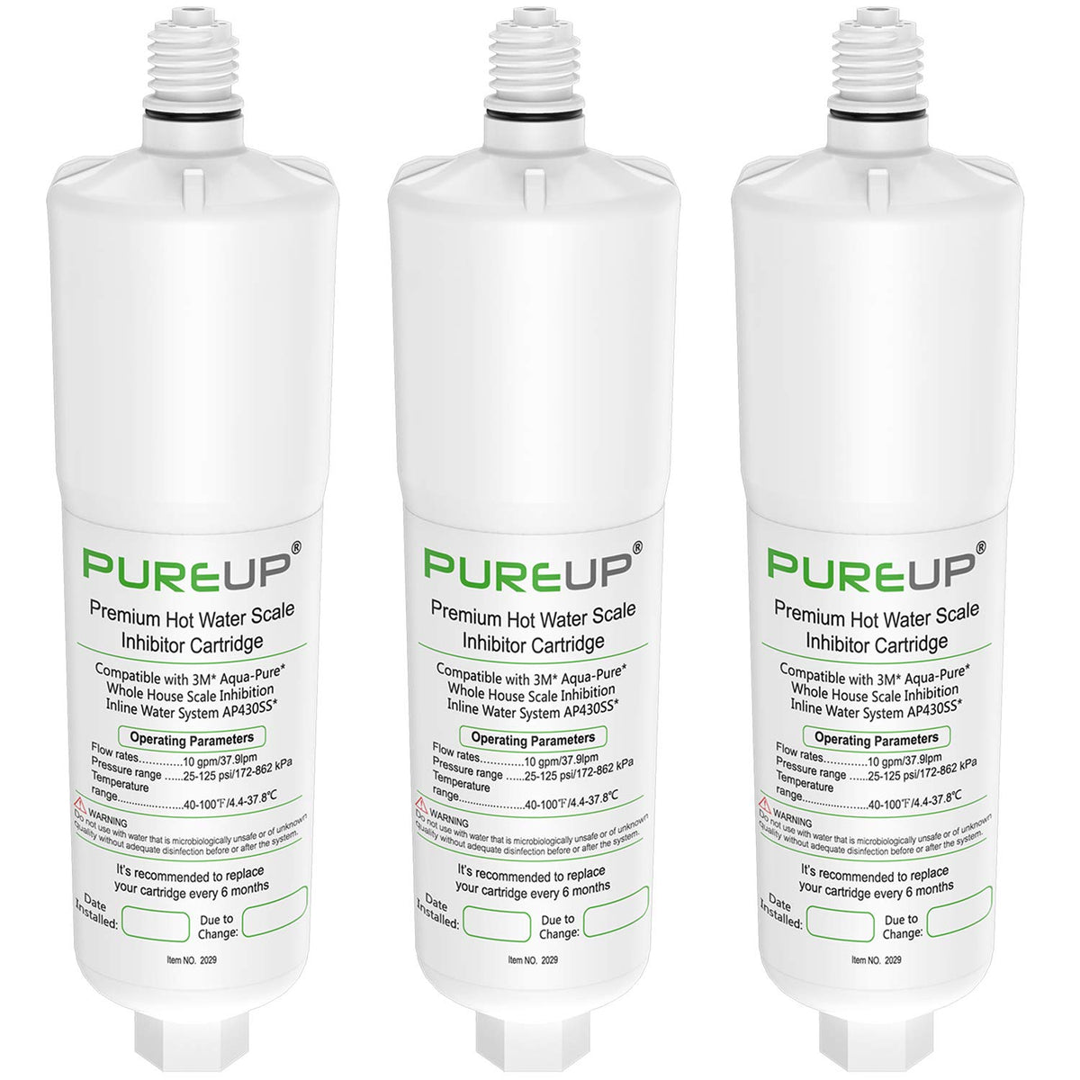PUREUP AP431 replacement filter cartridge for inline system improves taste and reduces mineral buildup