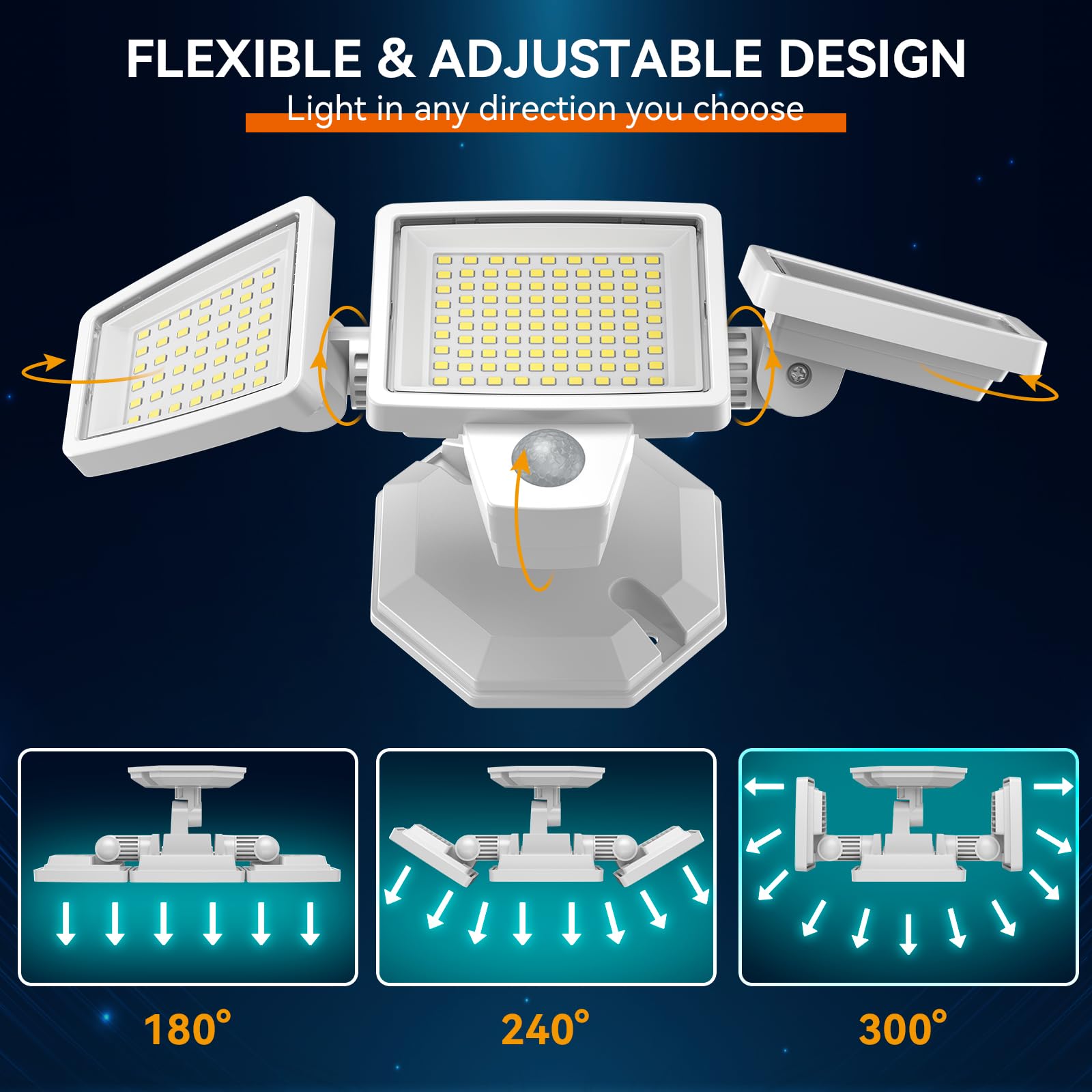 PURICH outdoor flood light provides yard-wide brightness for evenings outdoors.
