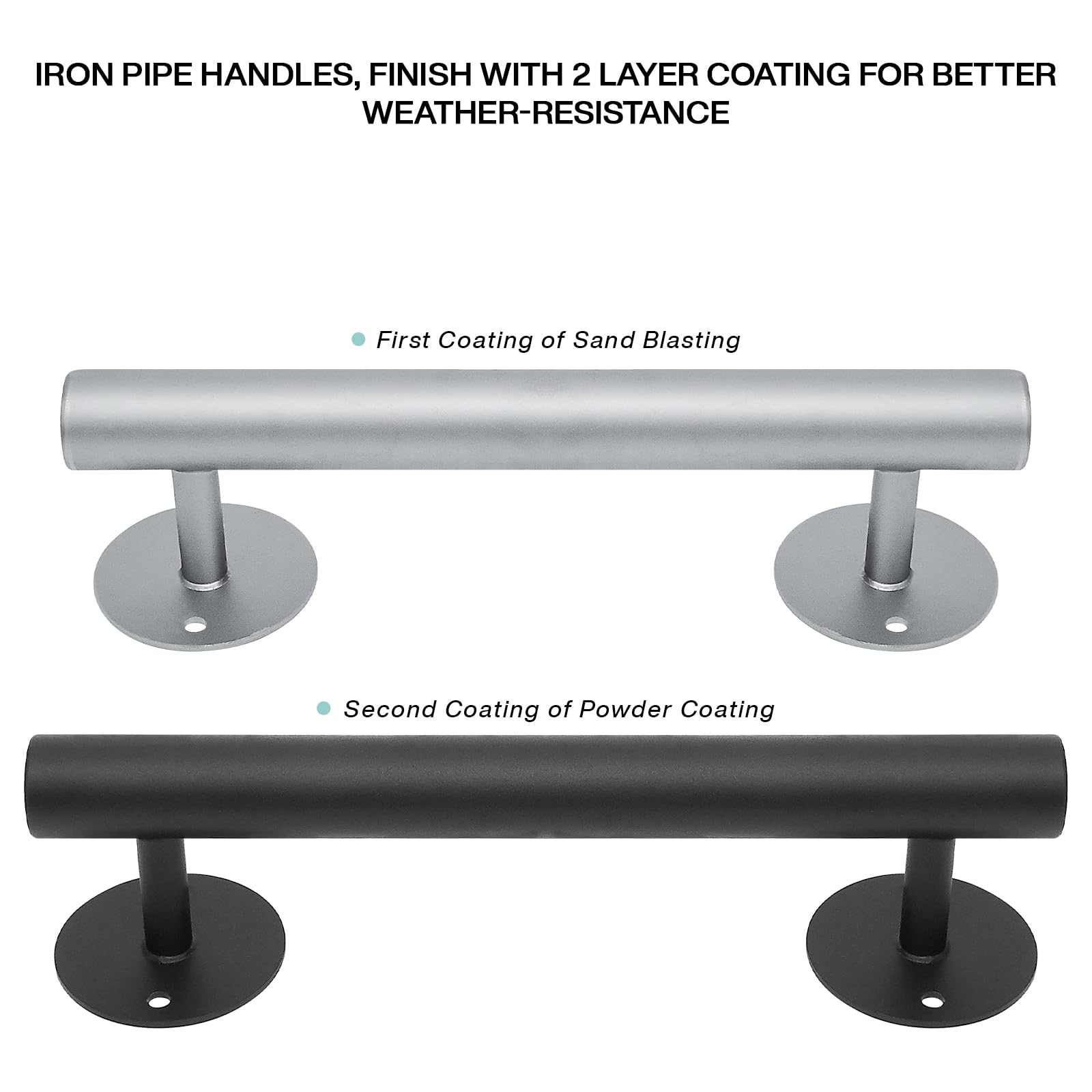 Purife black matte railing outdoors with weather-resistant finish.