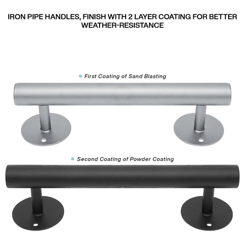 Purife black matte railing outdoors with weather-resistant finish.