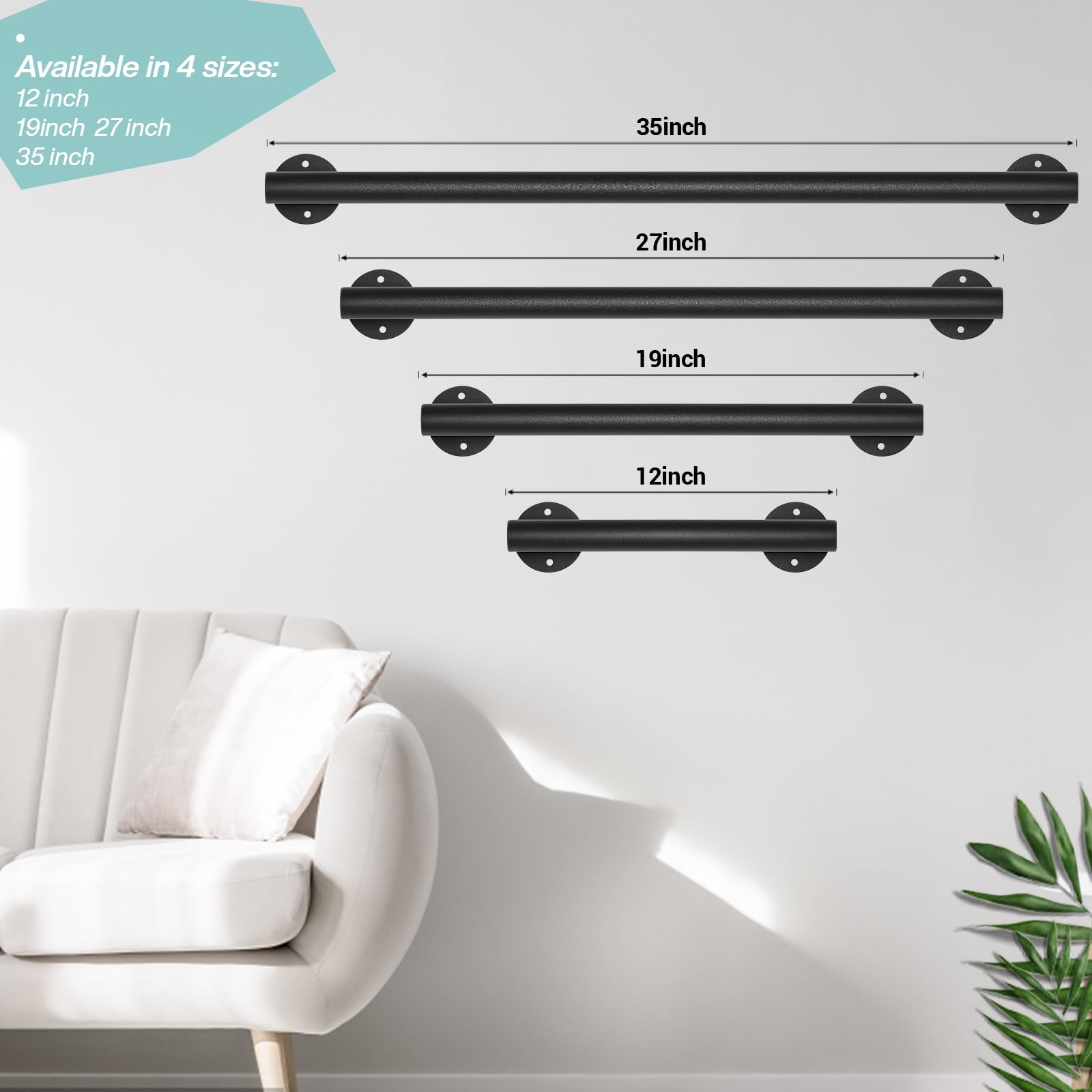 Purife 1 ft rail supports up to 400–500 lbs with proper installation.