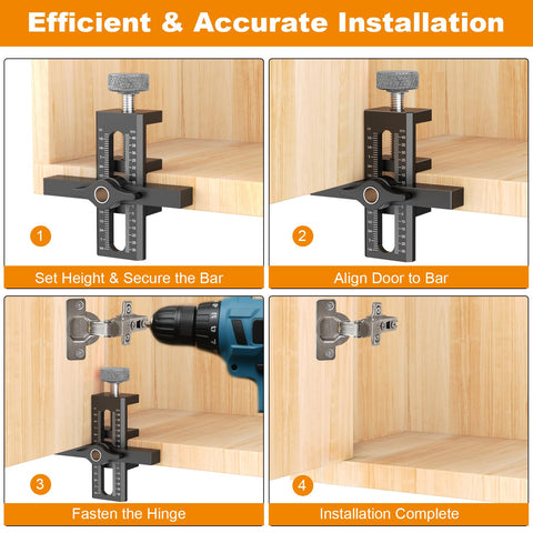 Puriwood precision alignment at 90 degrees for straight cabinet doors