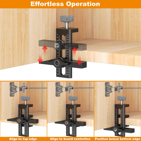 Puriwood quick-release edge positioner pin enables seamless door alignment
