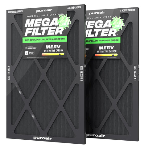 PuroAir MegaFilter 16x25x1 front view improves indoor air quality.