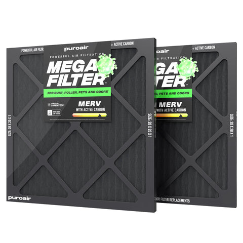 PuroAir MegaFilter 20x20x1 pack—strong filtration for cleaner indoor air.