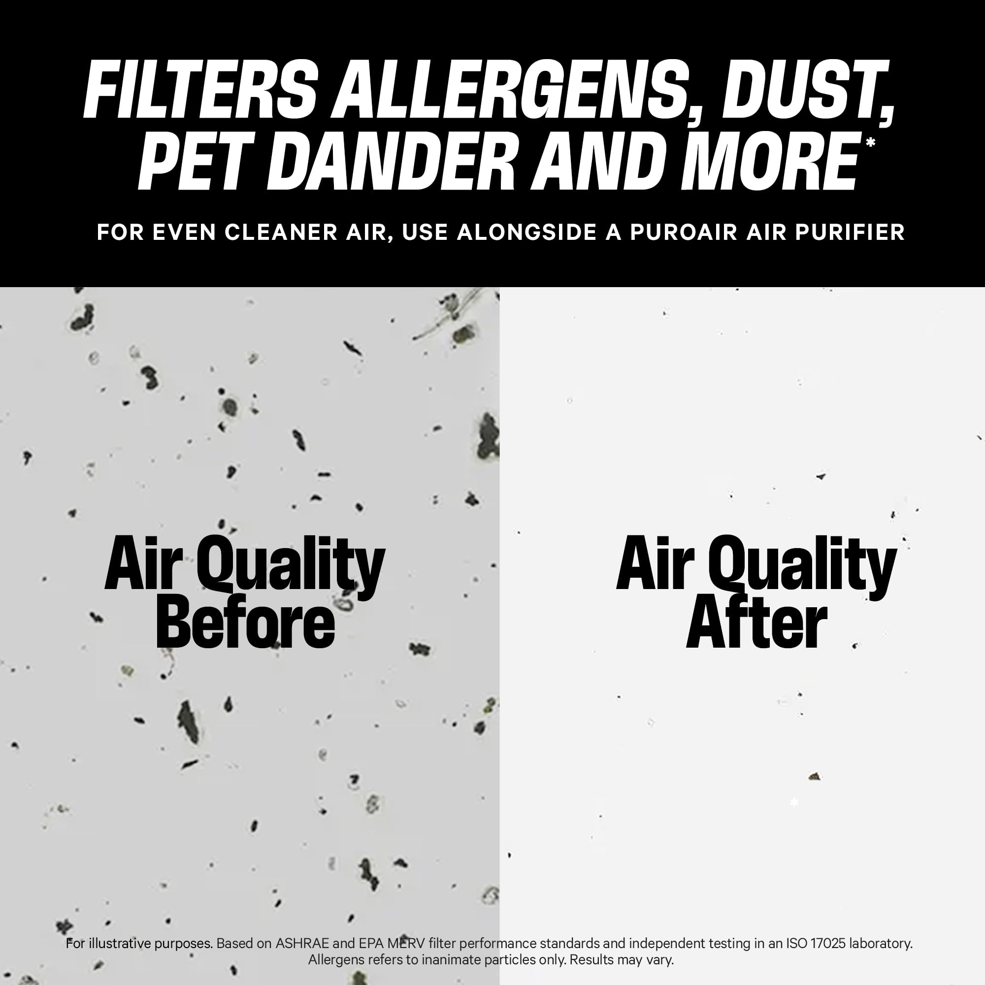 PuroAir MegaFilter works with most furnaces and air conditioners.