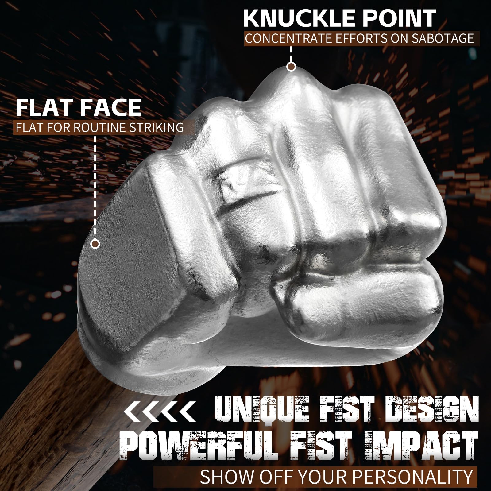 Purple Dragon fist hammer knuckle points emphasize high-impact capability.