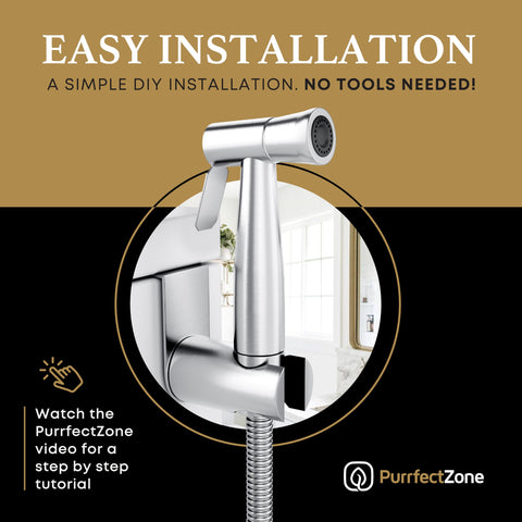 Purrfectzone handheld bidet in use provides refreshing personal hygiene.