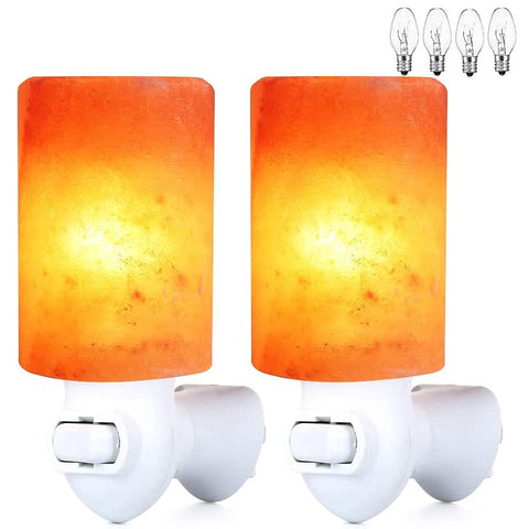 Pursalt Himalayan salt lamp 2-pack glowing warmly for two rooms.