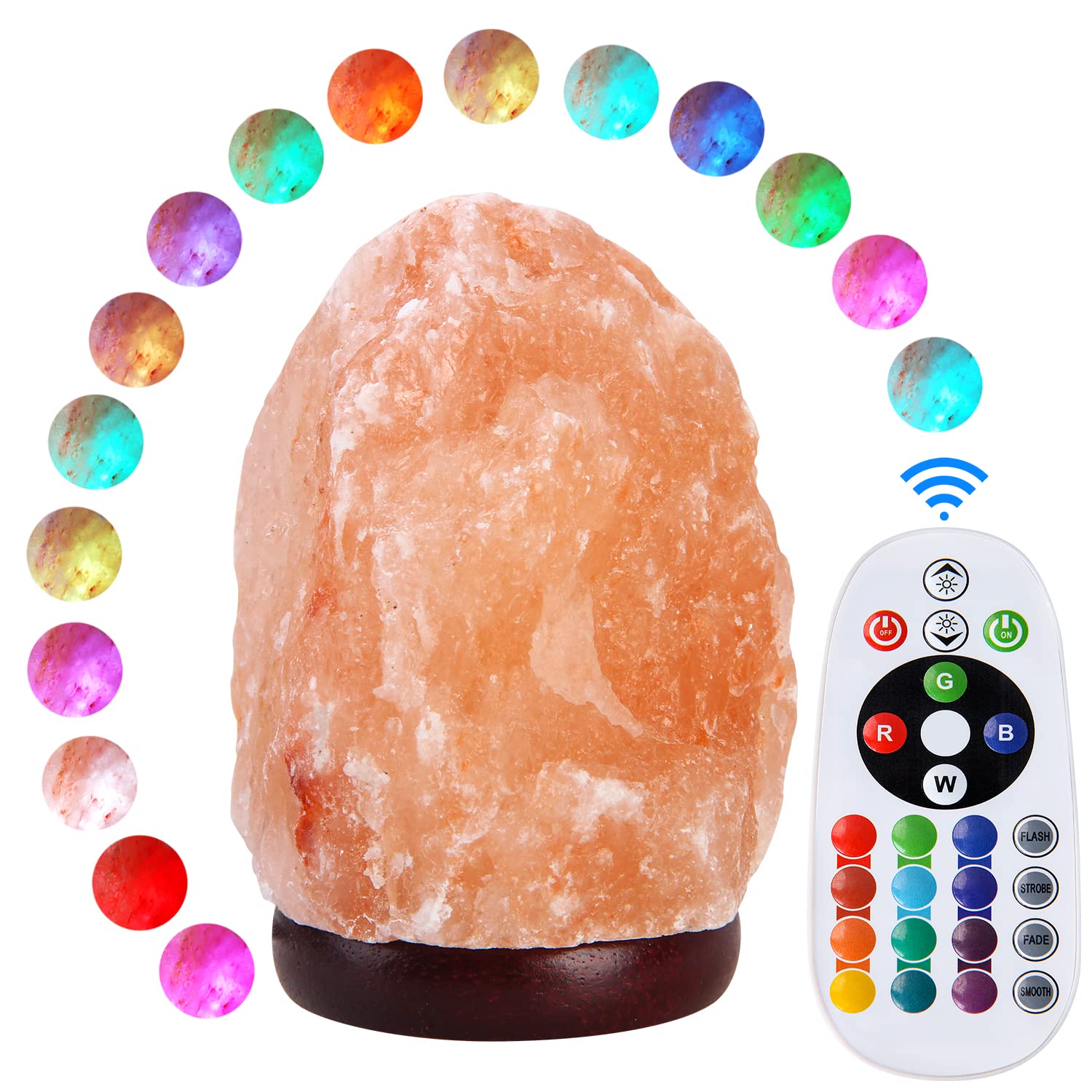 Pursalt Himalayan salt lamp with remote control for easy color and mood adjustment
