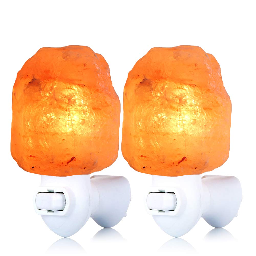 pursalt two-pack Himalayan salt lamp offers natural warm glow for cozy room ambiance