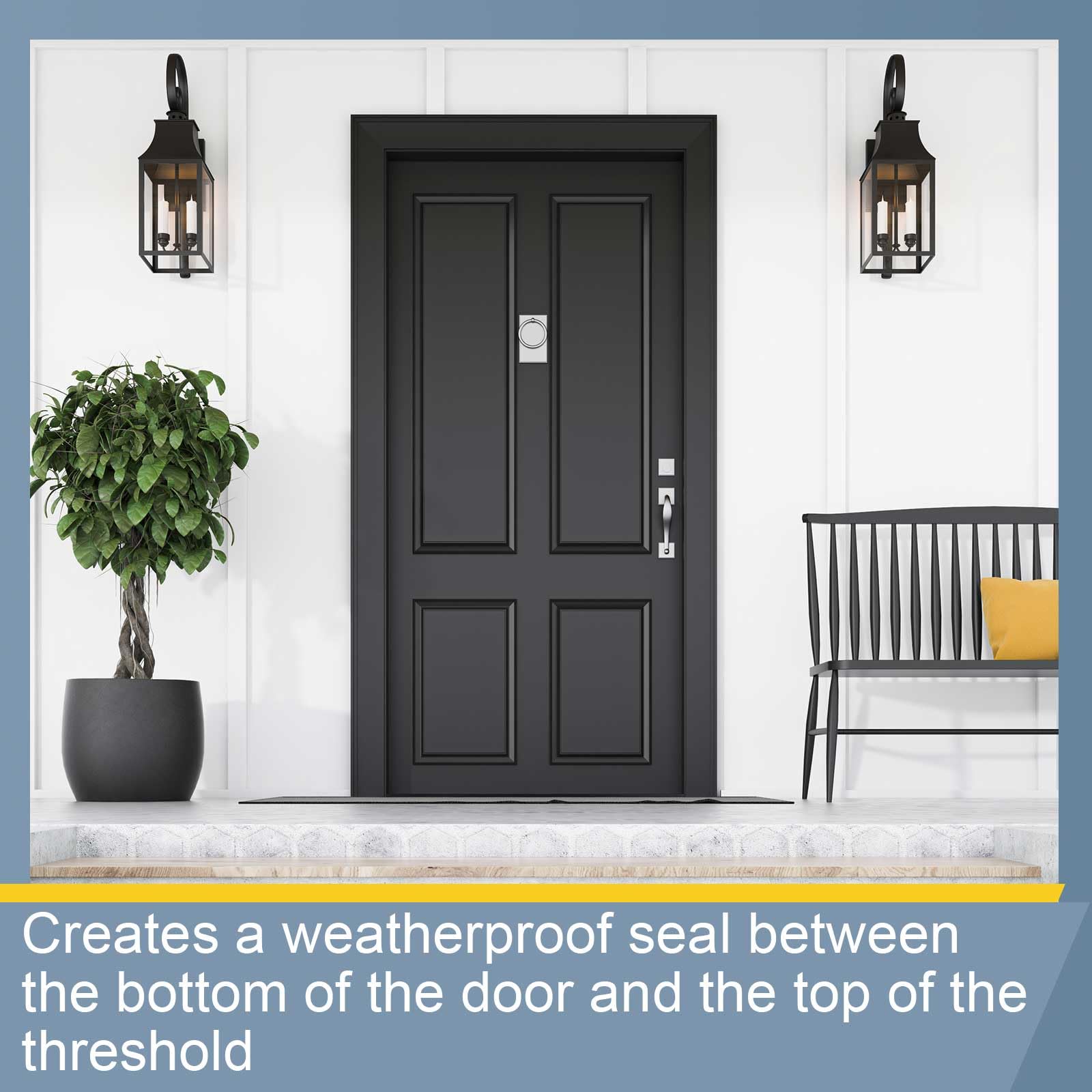 Pushglossy black weatherstrip blocks dust and insects without visible hardware