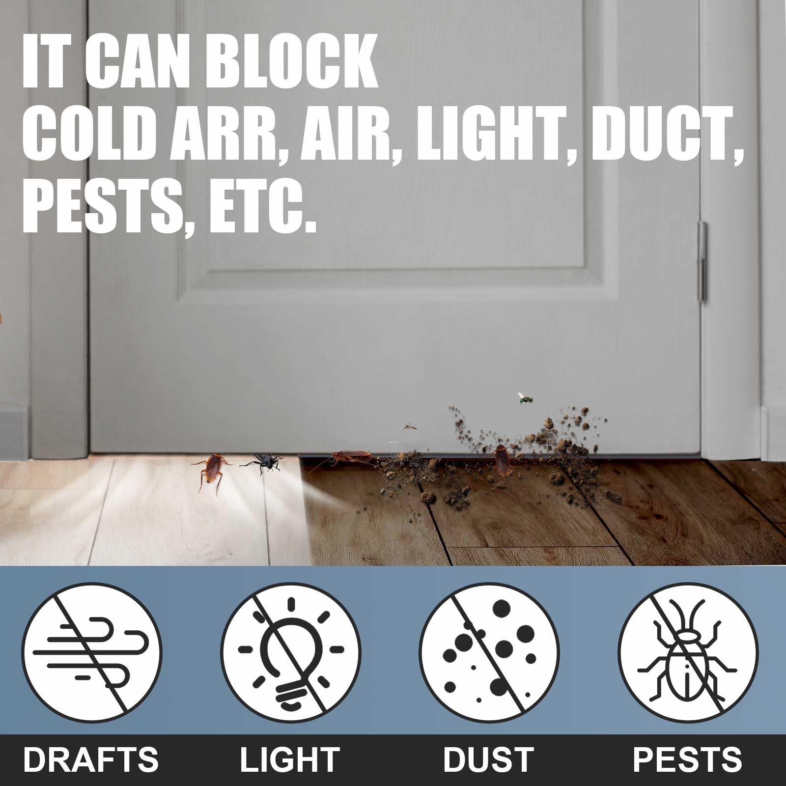 Pushglossy energy-saving door sweep helps maintain comfortable indoor temperature