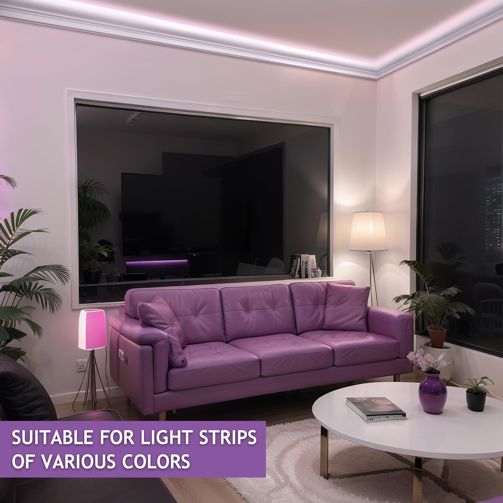 Pushglossy paintable waterproof crown moulding for bathrooms and living spaces.