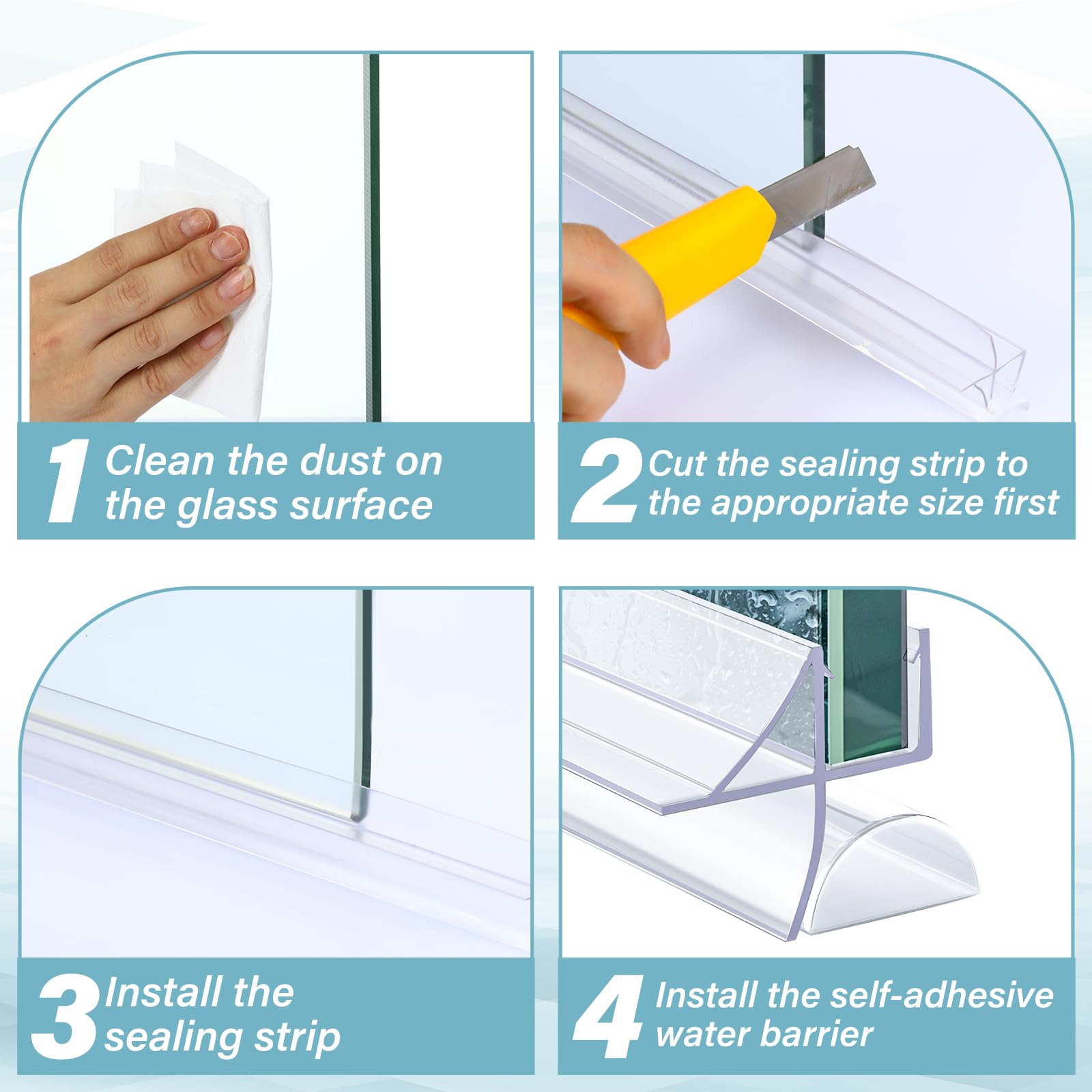 Pushglossy PVC soft-hard silicone combo; durable, flexible seal that fits frames