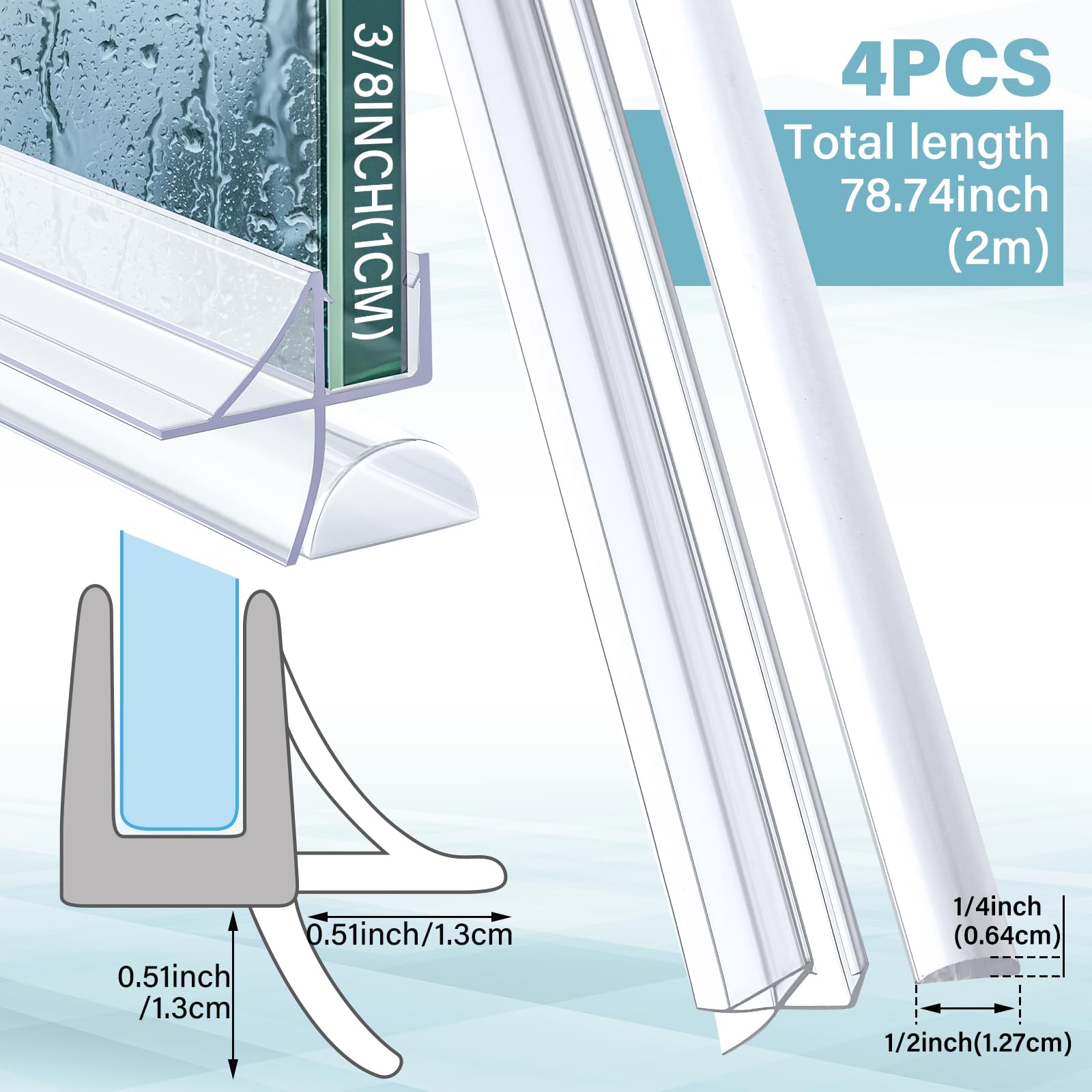 Pushglossy side seals for glass doors; packaged set ensures complete leak protection